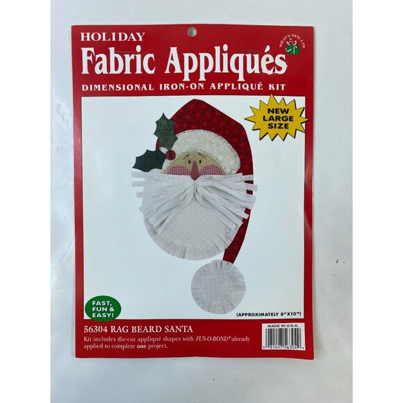 Holiday Fabric Appliqué Kits Snowman Santa Angel Dimensional Easy Iron-On Craft - Picture 2 of 7